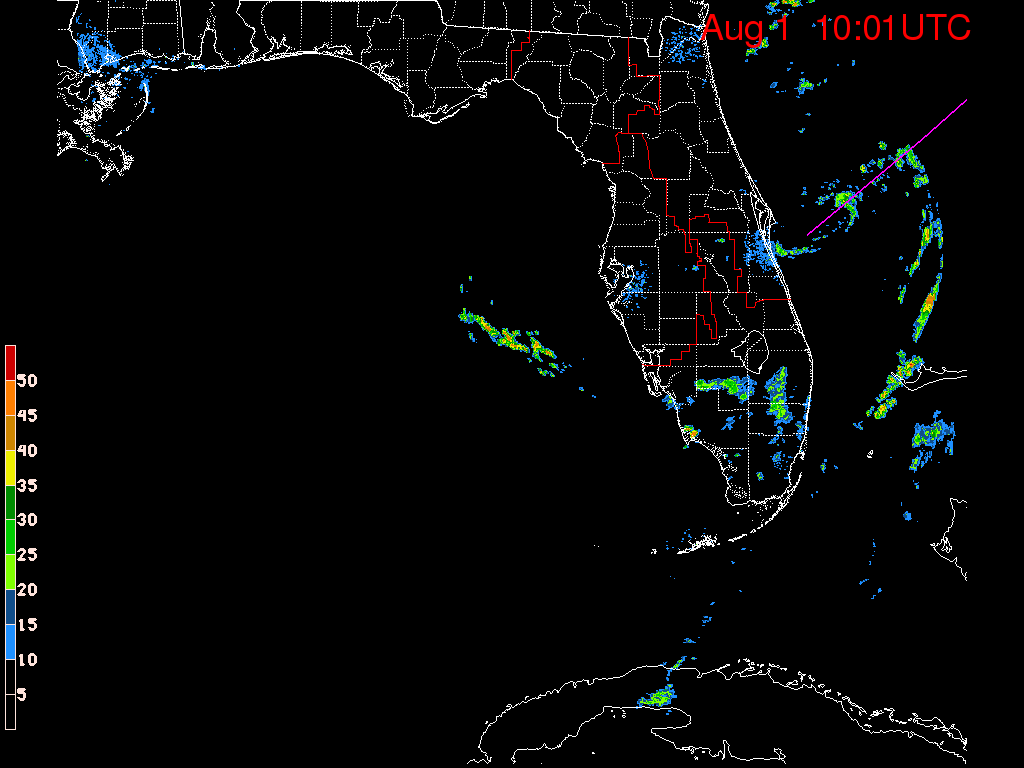 Florida Radar Recording From SFWMD for Emily (2017) Florida Approach
