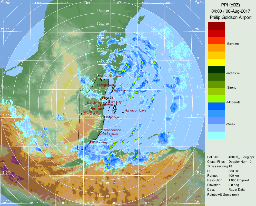 Belize Radar Recording for Franklin (2017) Approach