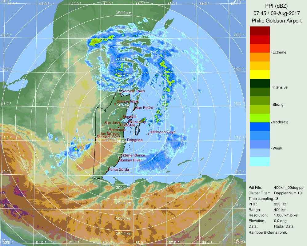 Belize Radar Recording for Franklin (2017) Approach Belize Radar Recording for Franklin (2017) Approach