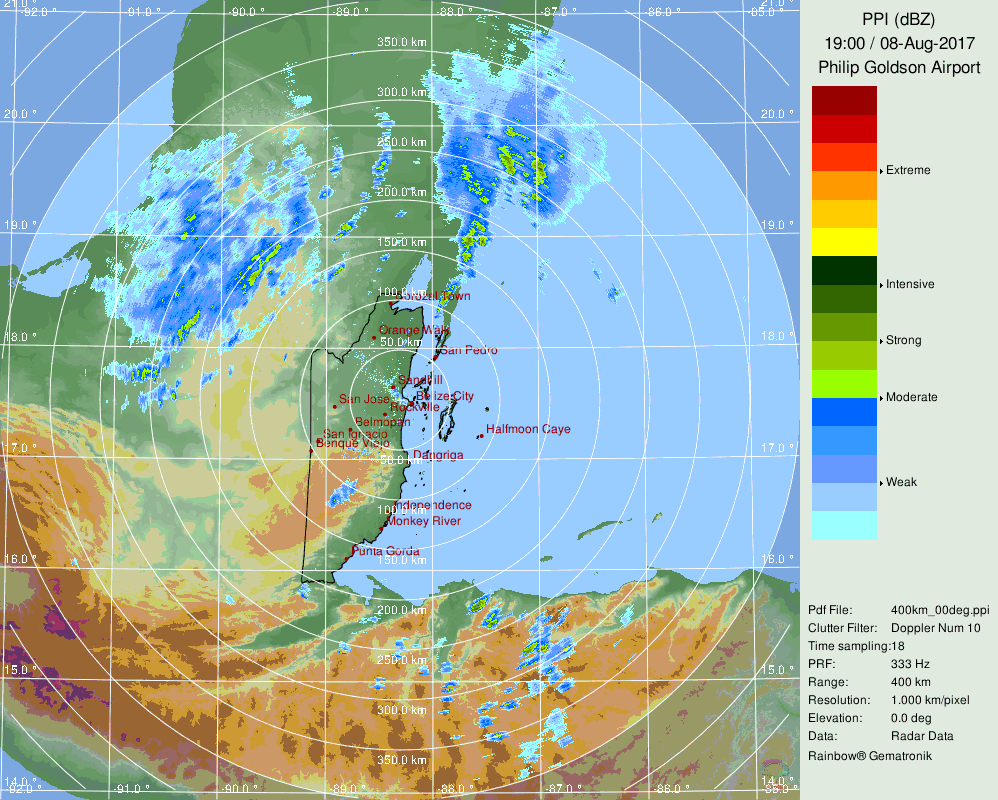 Belize Radar Recording for Franklin (2017) Approach