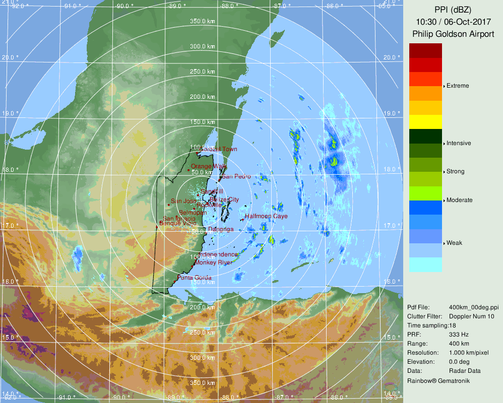 Belize Radar Recording for Nate (2017) Approach
