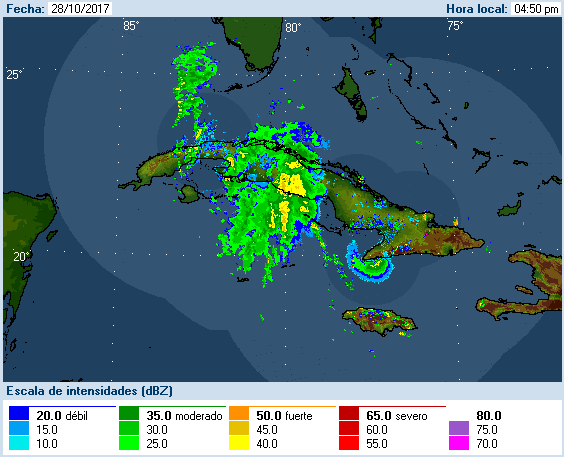 Cuban Radar Recording of Philippe (2017) Approach