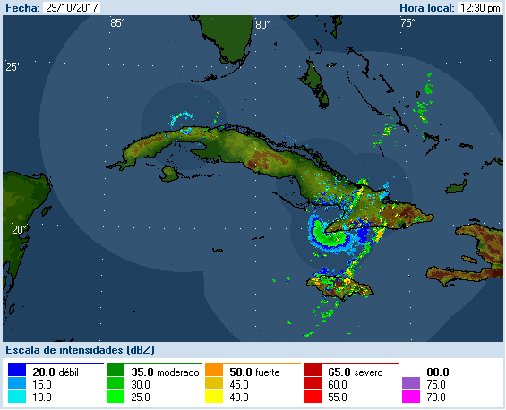 Cuban Radar Recording of Philippe (2017) Approach