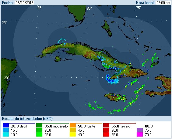 Cuban Radar Recording of Philippe (2017) Approach
