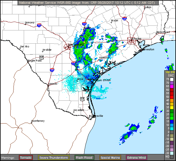Corpus Christi Long Range Radar Recording of Harvey (2017) Approach