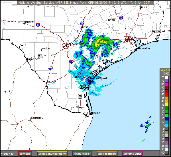 Corpus Christi Long Range Radar Recording of Harvey (2017) Approach