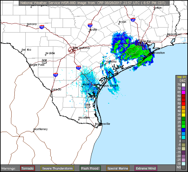 Corpus Christi Long Range Radar Recording of Harvey (2017) Approach