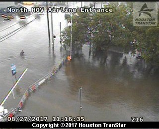 IH-45 North at North HOV Airline Entrance (Harvey 2017)