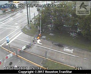 IH-45 North at North HOV Airline Entrance (Harvey 2017)