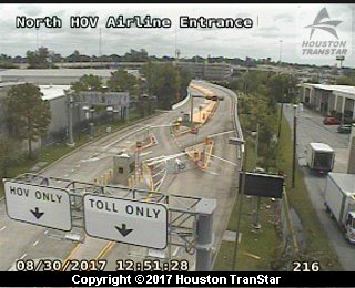 IH-45 North at North HOV Airline Entrance (Harvey 2017)