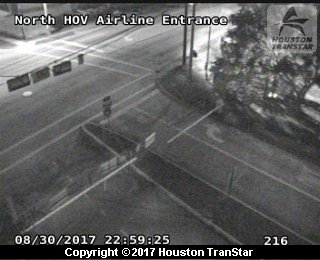 IH-45 North at North HOV Airline Entrance (Harvey 2017)