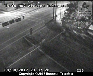 IH-45 North at North HOV Airline Entrance (Harvey 2017)