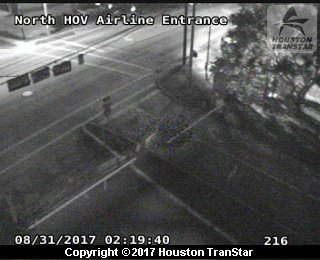 IH-45 North at North HOV Airline Entrance (Harvey 2017)