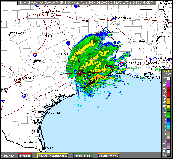 Houston Long Range Radar Recording of Harvey (2017) Approach