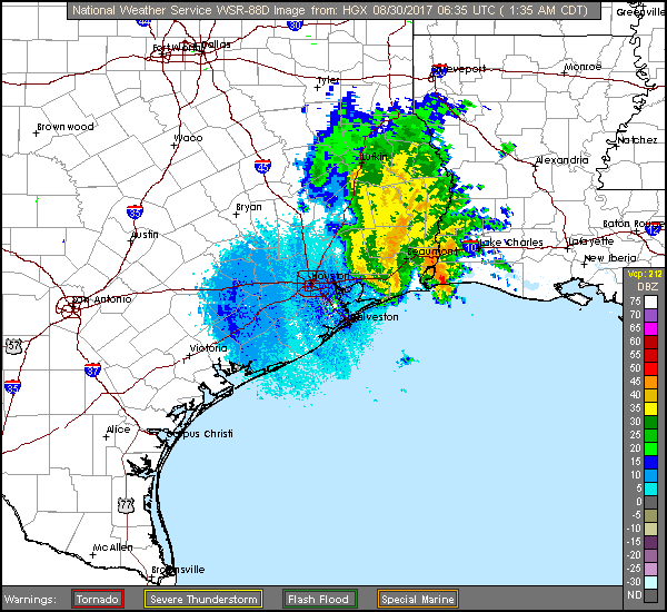 Houston Long Range Radar Recording of Harvey (2017) Approach