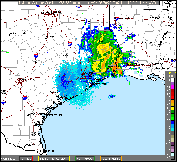 Houston Long Range Radar Recording of Harvey (2017) Approach