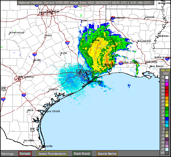 Houston Long Range Radar Recording of Harvey (2017) Approach