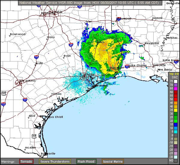 Houston Long Range Radar Recording of Harvey (2017) Approach