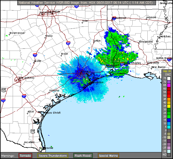 Houston Long Range Radar Recording of Harvey (2017) Approach