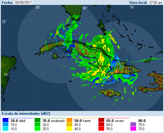 Cuban Radar Recording of Irma (2017) Approach
