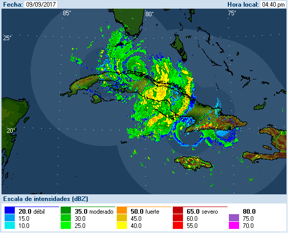 Cuban Radar Recording of Irma (2017) Approach