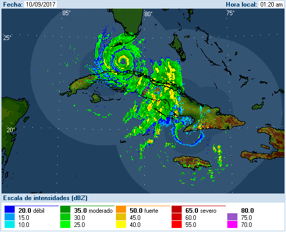 Cuban Radar Recording of Irma (2017) Approach