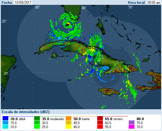 Cuban Radar Recording of Irma (2017) Approach