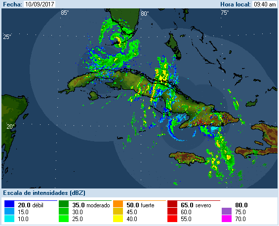 Cuban Radar Recording of Irma (2017) Approach
