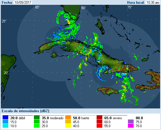 Cuban Radar Recording of Irma (2017) Approach