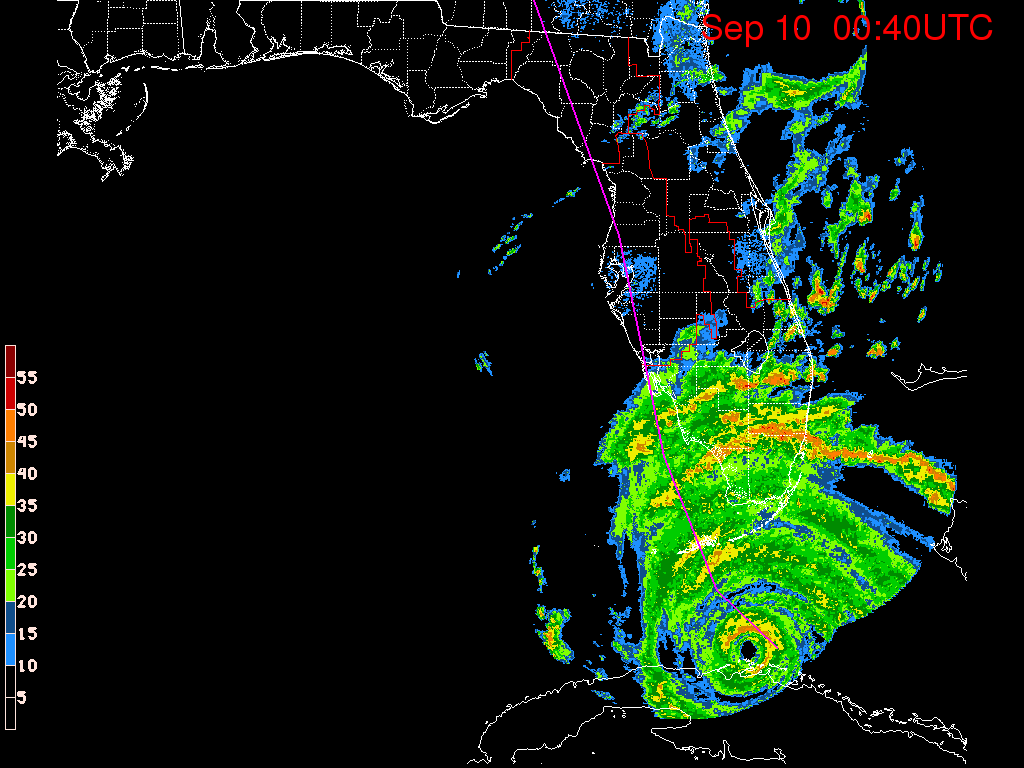 Florida Radar Recording From SFWMD for Irma (2017) Florida Approach