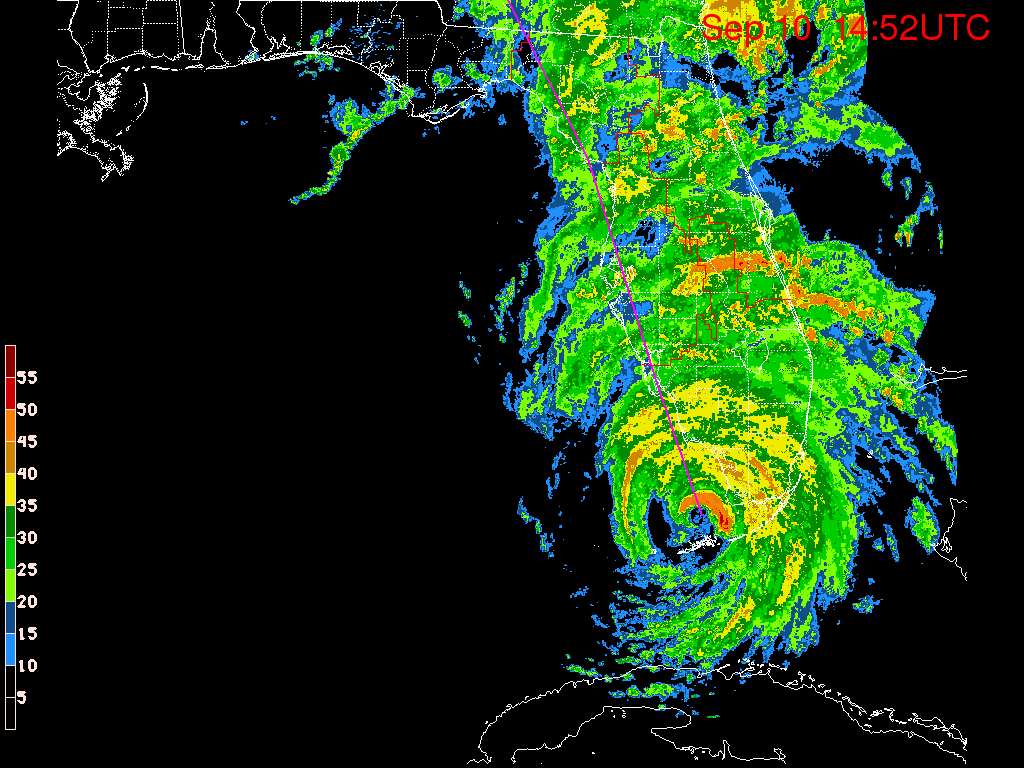 Florida Radar Recording From SFWMD for Irma (2017) Florida Approach