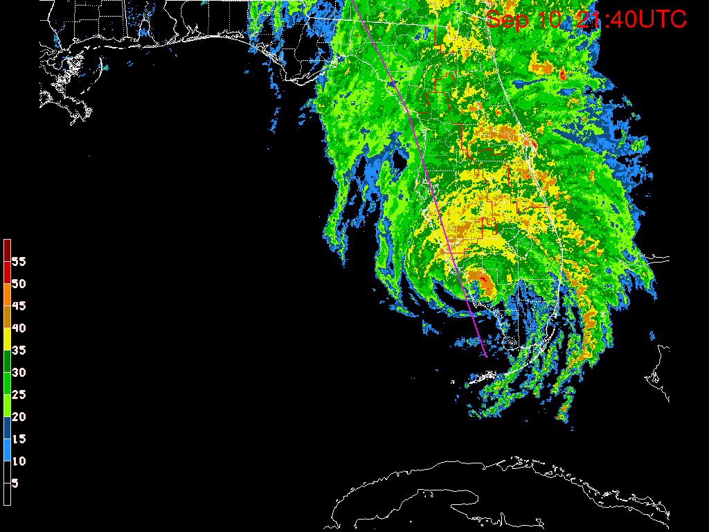 Florida Radar Recording From SFWMD for Irma (2017) Florida Approach