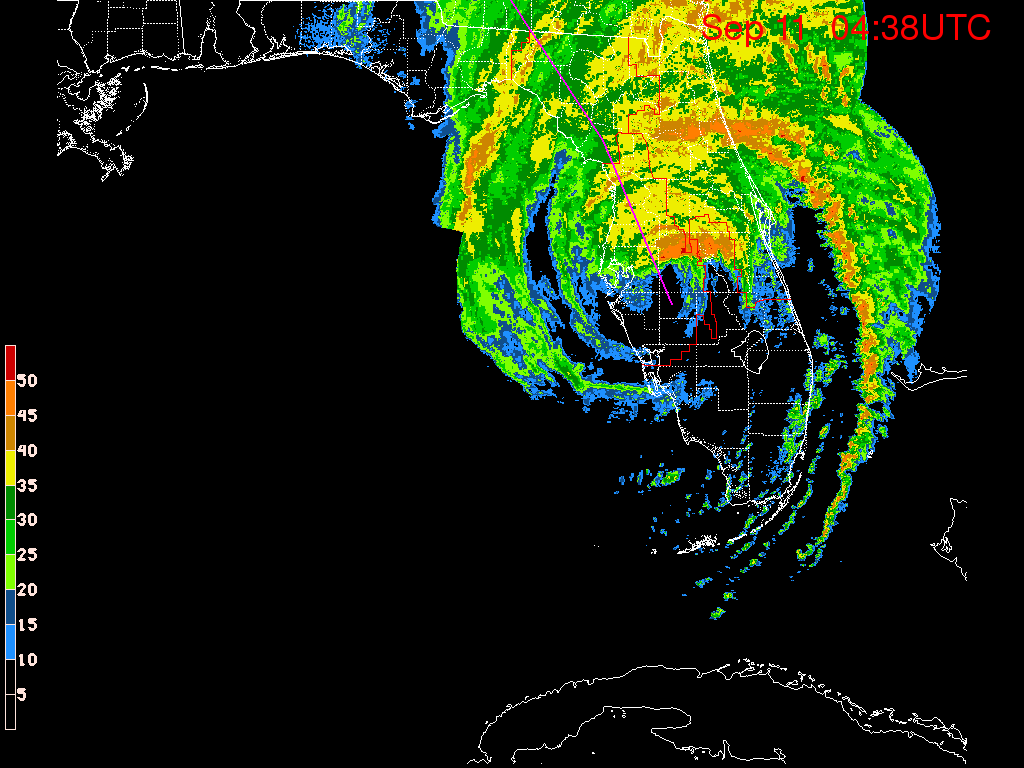 Florida Radar Recording From SFWMD for Irma (2017) Florida Approach