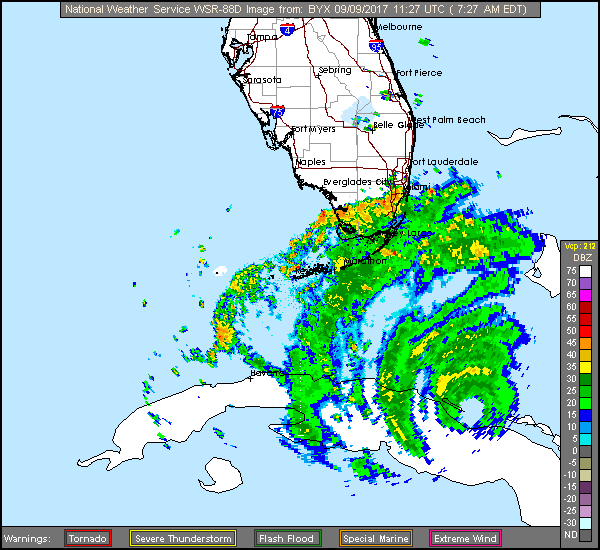 Floating NWS Long Range Radar Recording of Irma (2017) Approach