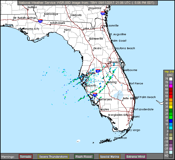 Floating NWS Long Range Radar Recording of Irma (2017) Approach