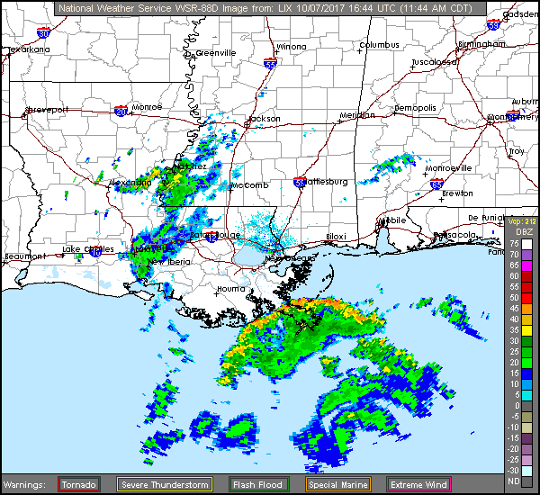 New Orleans Long Range Radar Recording of Nate (2017) Approach