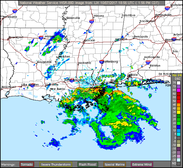 New Orleans Long Range Radar Recording of Nate (2017) Approach