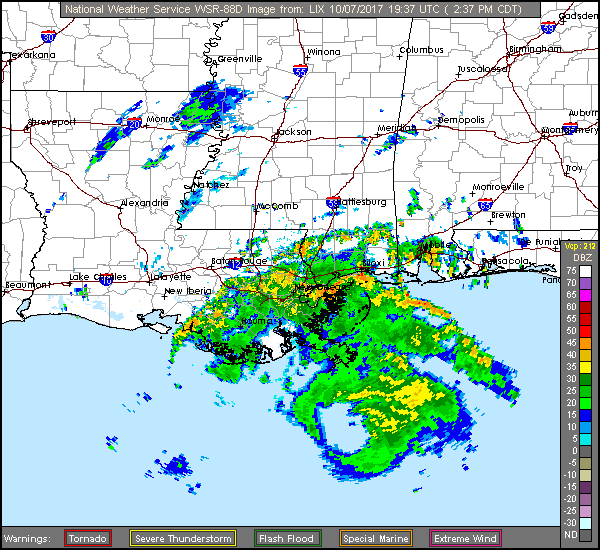 New Orleans Long Range Radar Recording of Nate (2017) Approach