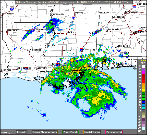New Orleans Long Range Radar Recording of Nate (2017) Approach