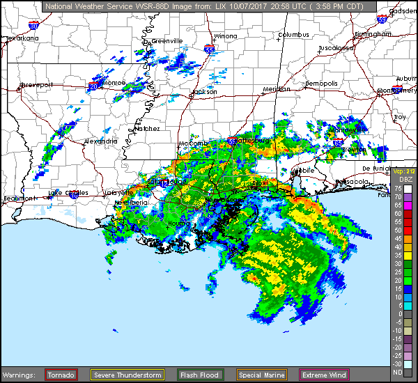 New Orleans Long Range Radar Recording of Nate (2017) Approach
