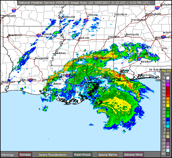 New Orleans Long Range Radar Recording of Nate (2017) Approach