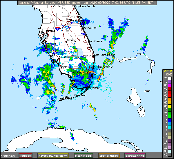 Floating NWS Long Range Radar Recording of 99L (2017) Approach