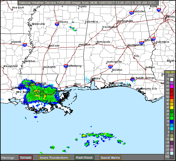 Floating NWS Long Range Radar Recording of Nate (2017) Approach