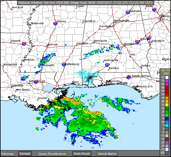 Floating NWS Long Range Radar Recording of Nate (2017) Approach
