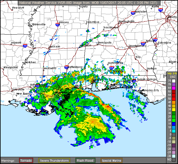 Floating NWS Long Range Radar Recording of Nate (2017) Approach