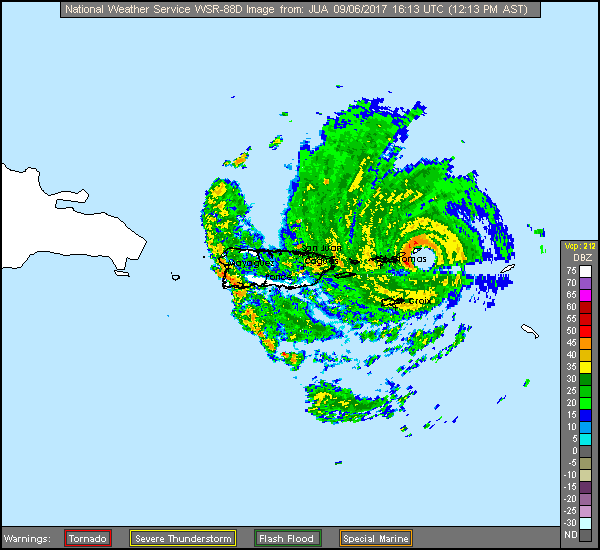 San Juan, PR Long Range Radar Recording of Irma (2017) Approach