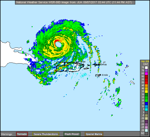 San Juan, PR Long Range Radar Recording of Irma (2017) Approach