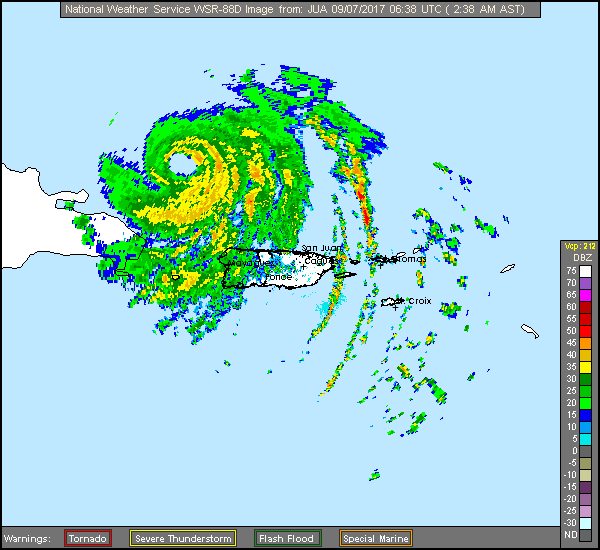 San Juan, PR Long Range Radar Recording of Irma (2017) Approach