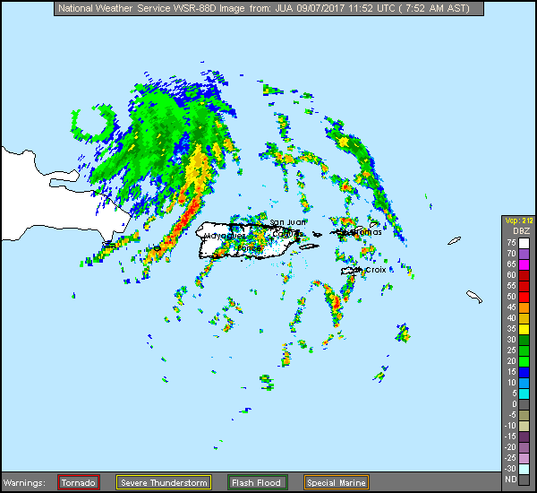 San Juan, PR Long Range Radar Recording of Irma (2017) Approach