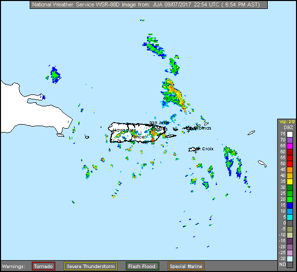 San Juan, PR Long Range Radar Recording of Irma (2017) Approach